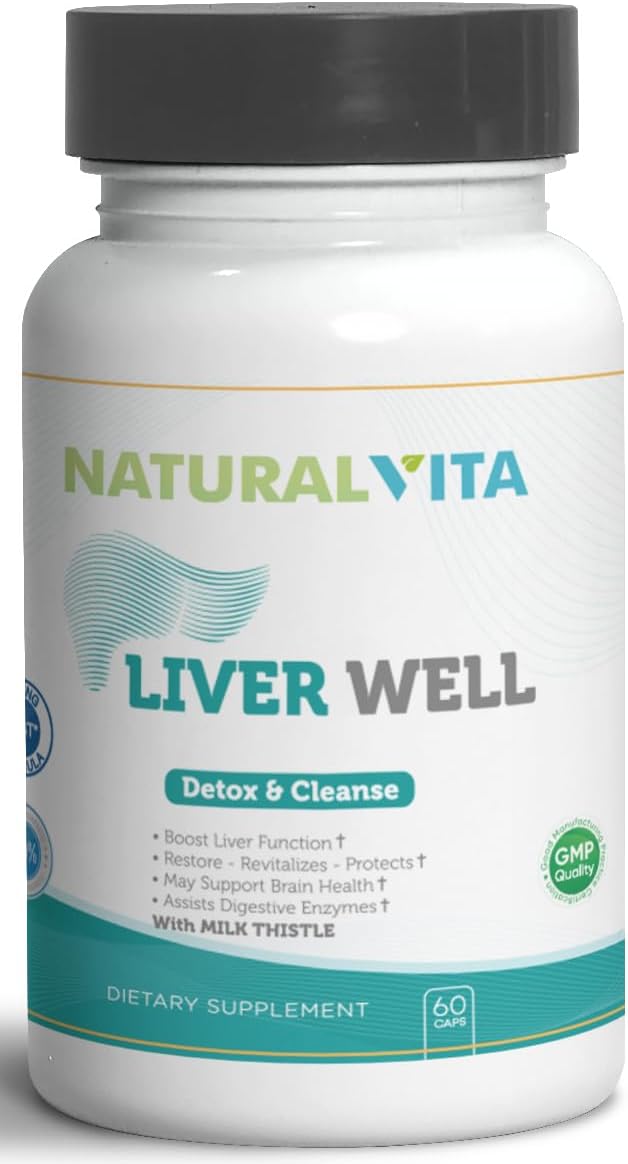 Liverwell Health Liver Cleanse & Detox Supplement with Milk Thistle Extract - Metabolic Support for Optimal Liver Function (2 Pack)