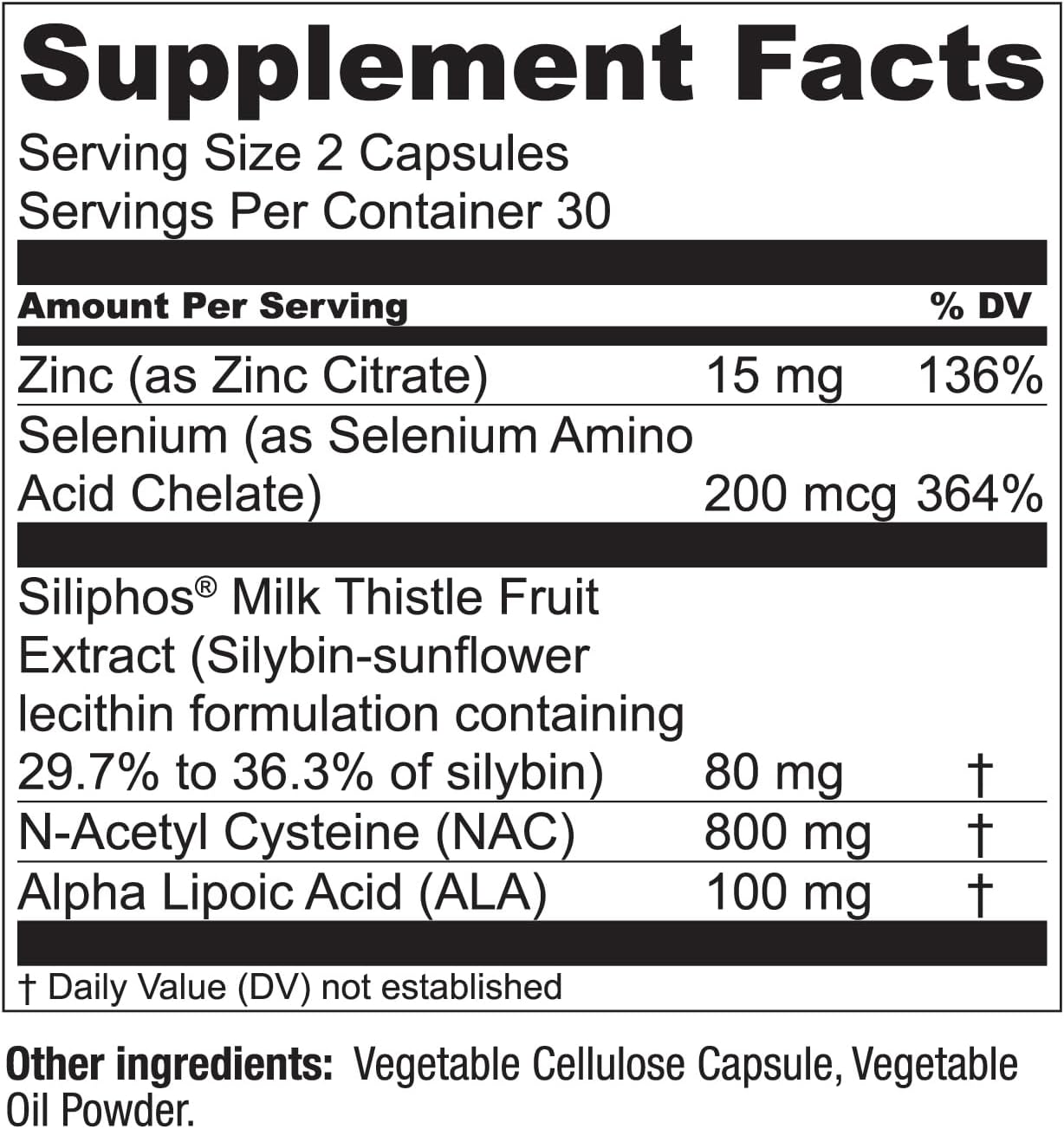 LiverWell Liver Cleanse Supplement with Milk Thistle, N-Acetyl Cysteine, Alpha Lipoic Acid - Supports Liver Health, Detox, Metabolism - 2 Pack