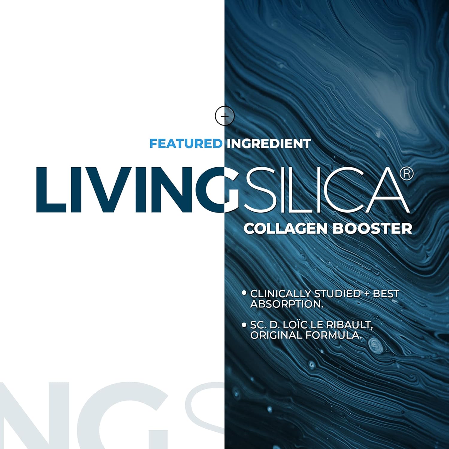 Living Silica Collagen Booster Capsules - High Absorption for Joint & Bone Support, Glowing Skin, Hair & Nails - 120 Count
