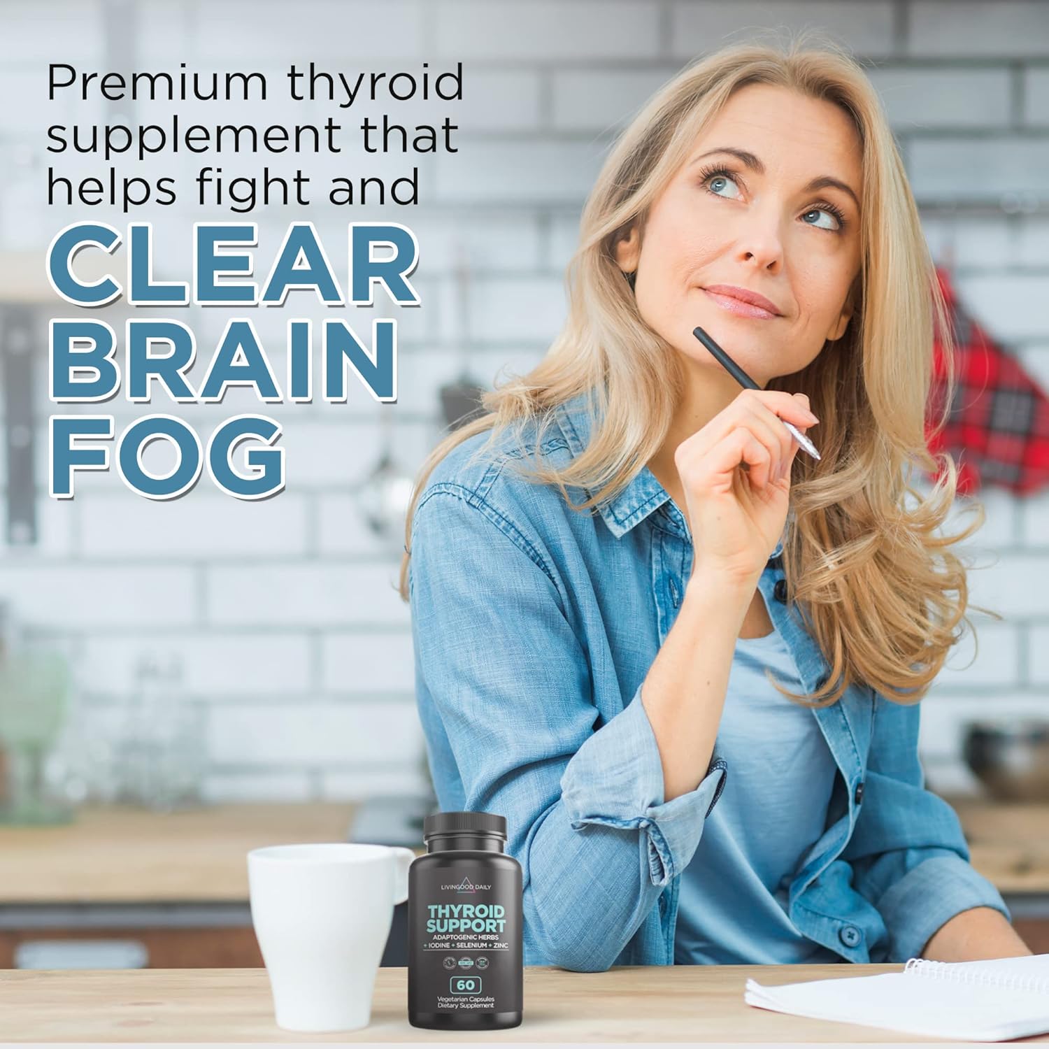 Livingood Daily Thyroid and Adrenal Support Bundle - Comprehensive Supplement for Thyroid, Adrenal, and Cortisol Health