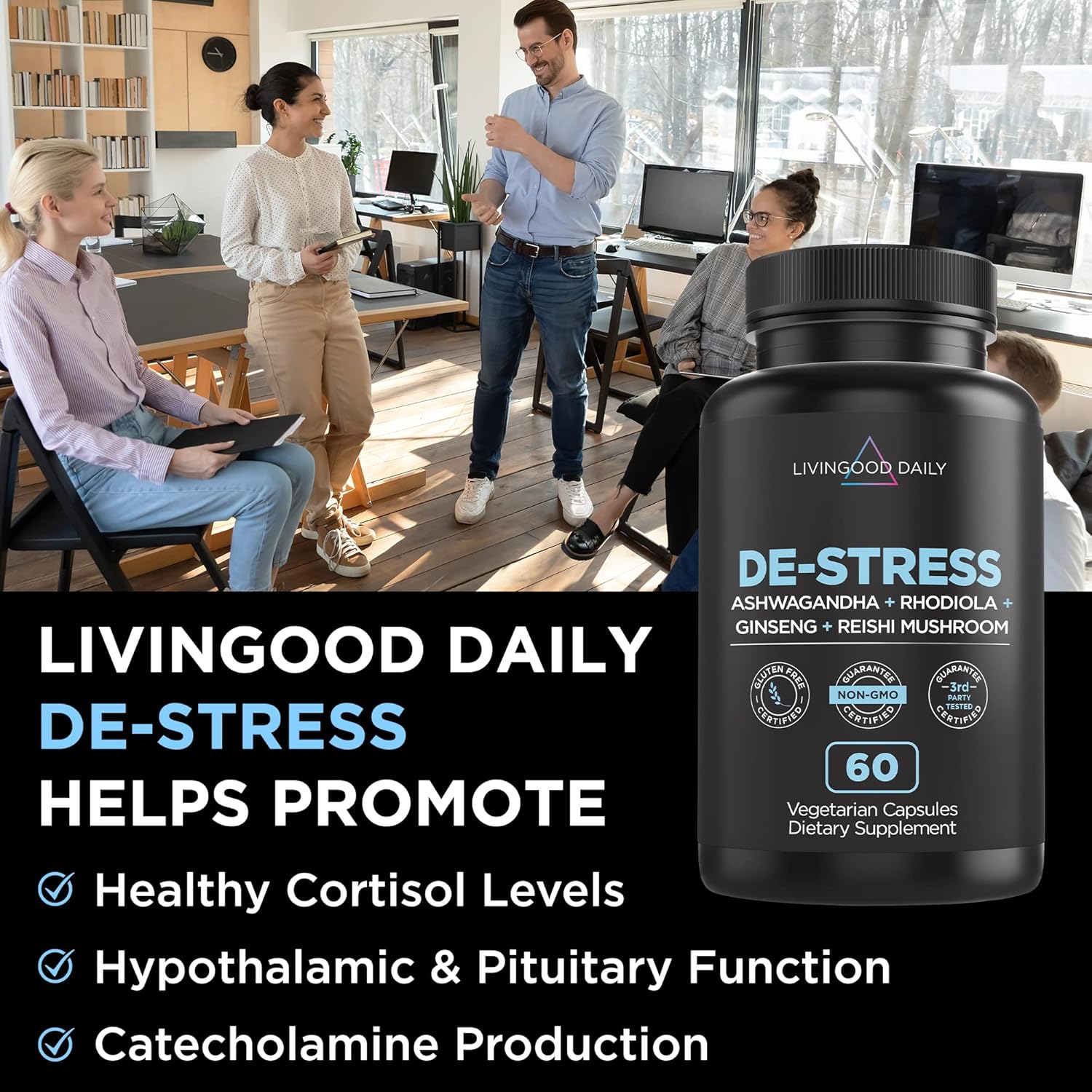 Livingood Daily Thyroid and Adrenal Support Bundle - Comprehensive Supplement for Thyroid, Adrenal, and Cortisol Health