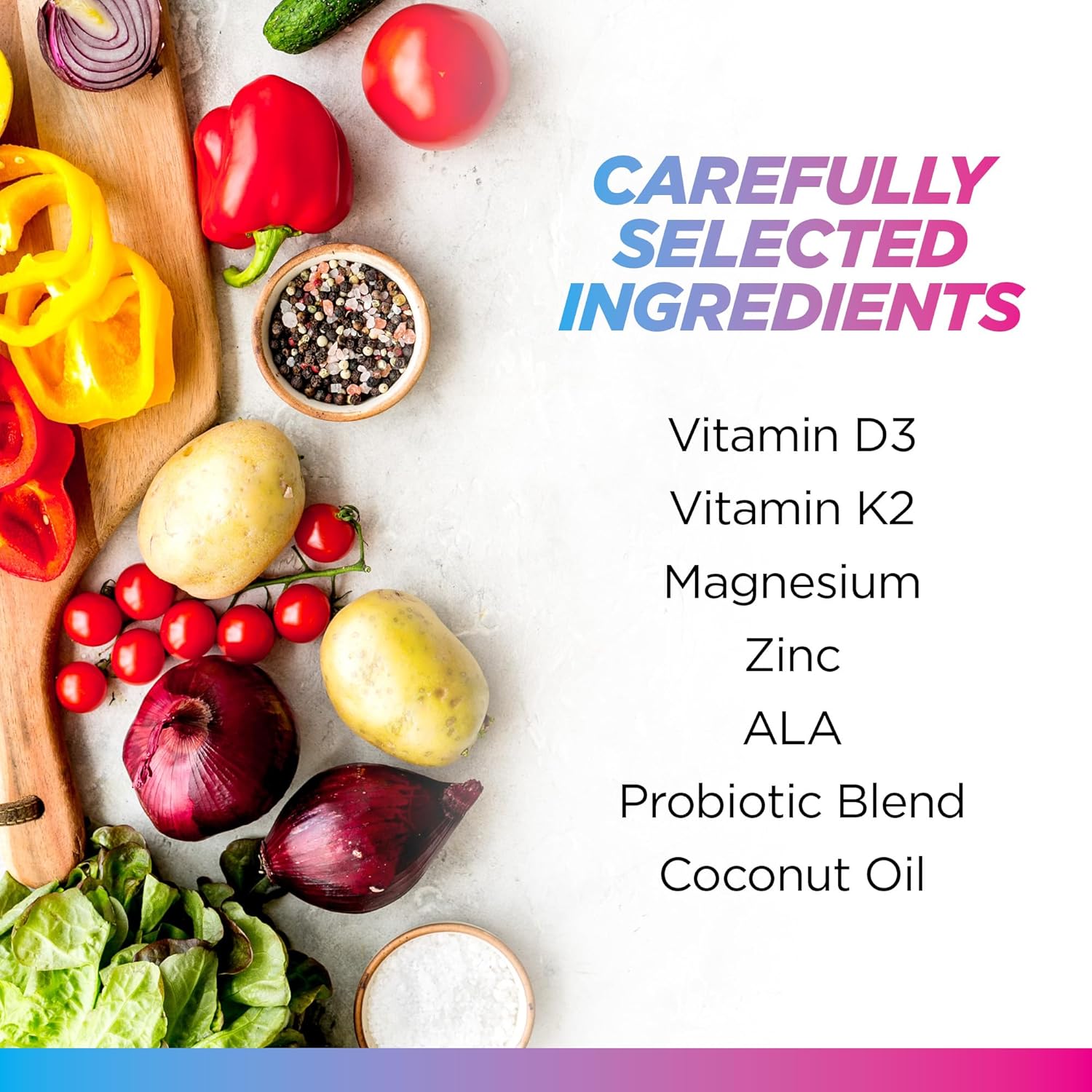 Livingood Daily Vitamin D3 K2 4000 IU Supplement - Immune Support with 9 Essential Nutrients - 60 Capsules