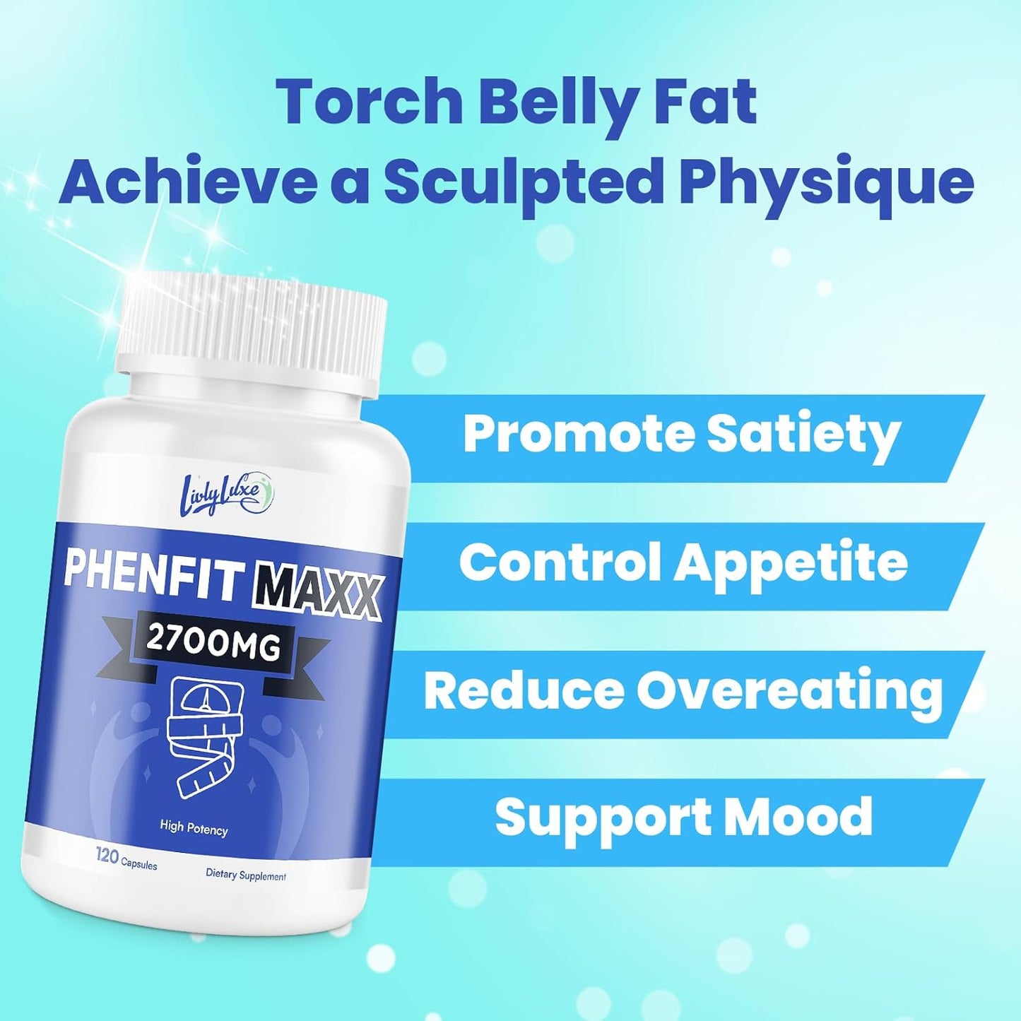 LivLyLuxe PhenFit-Maxx Weight Loss Supplement - Powerful Appetite Suppressant and Metabolism Booster with CLA and L-Carnitine - Weight Loss Pills for Women and Men - 240 Capsules