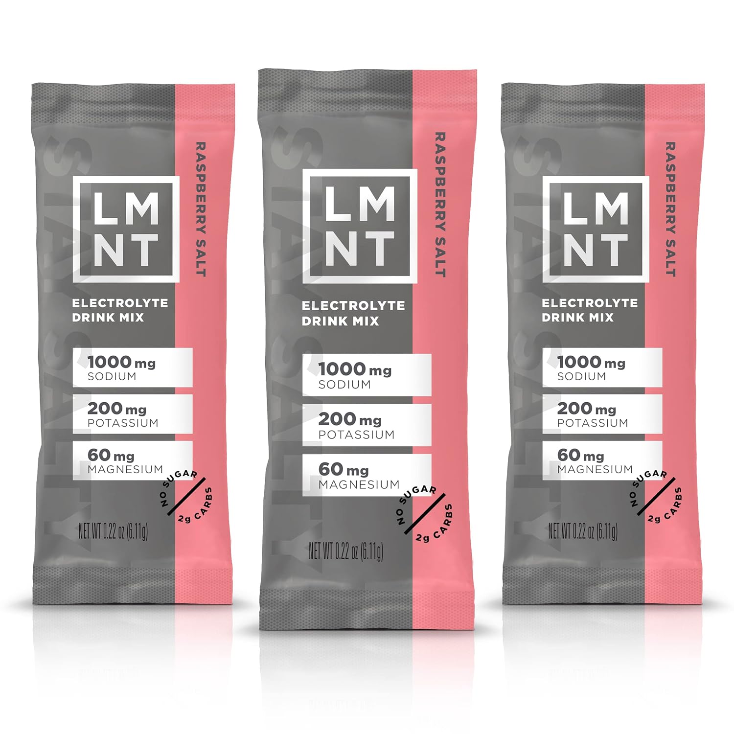 LMNT Zero Sugar Electrolyte Drink Mix - Raspberry Salt Flavor | 30 Pack