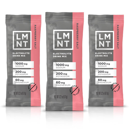 LMNT Zero Sugar Electrolyte Drink Mix - Raspberry Salt Flavor | 30 Pack