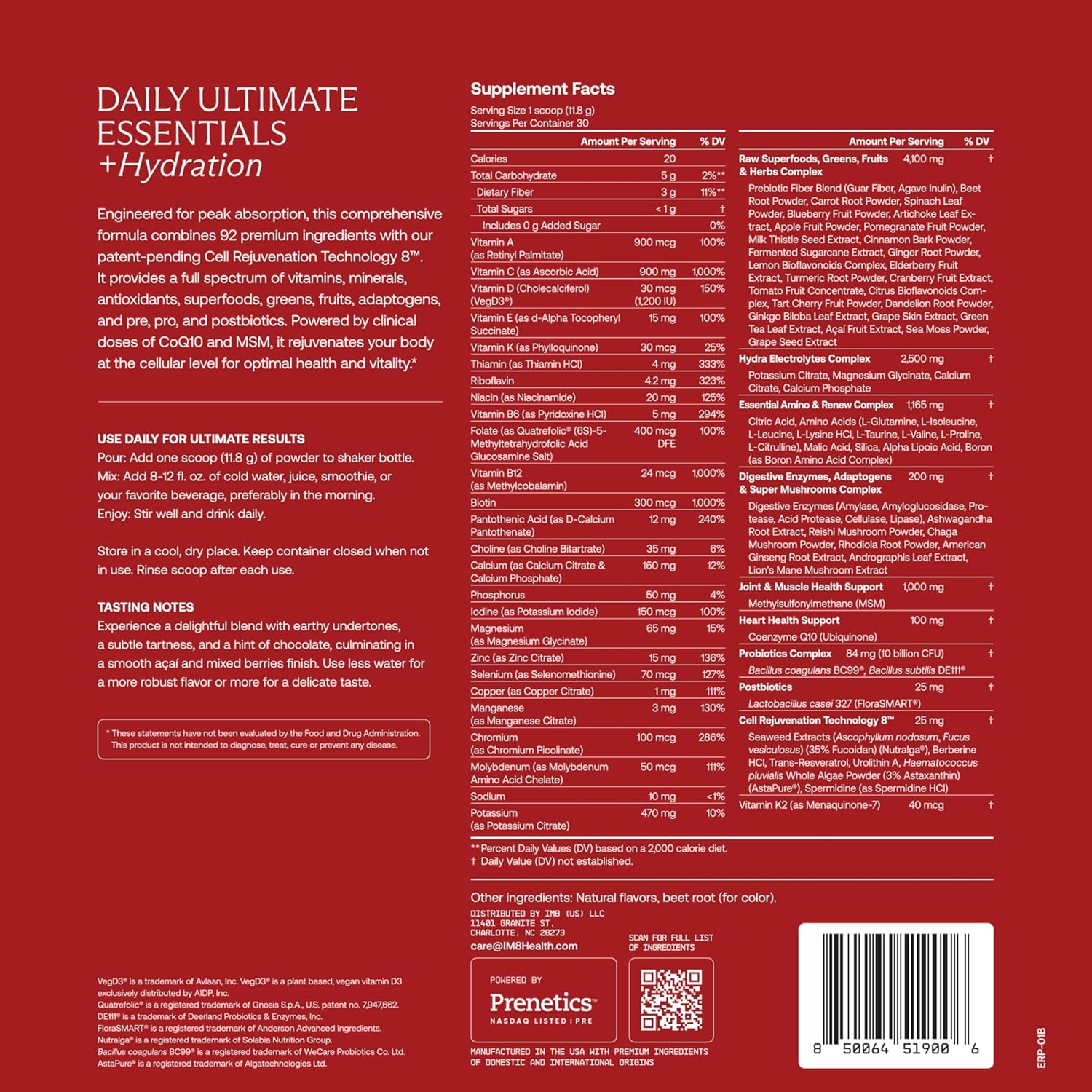 Longevity NAD & Essentials Multivitamin Powder Stack for Anti Aging & Wellness (30 Servings)