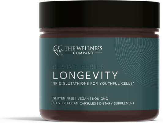 Longevity Supplement with NR and Glutathione for Cellular Function - 60 Capsules - Vegan & Gluten Free - Boost Energy and Vitality