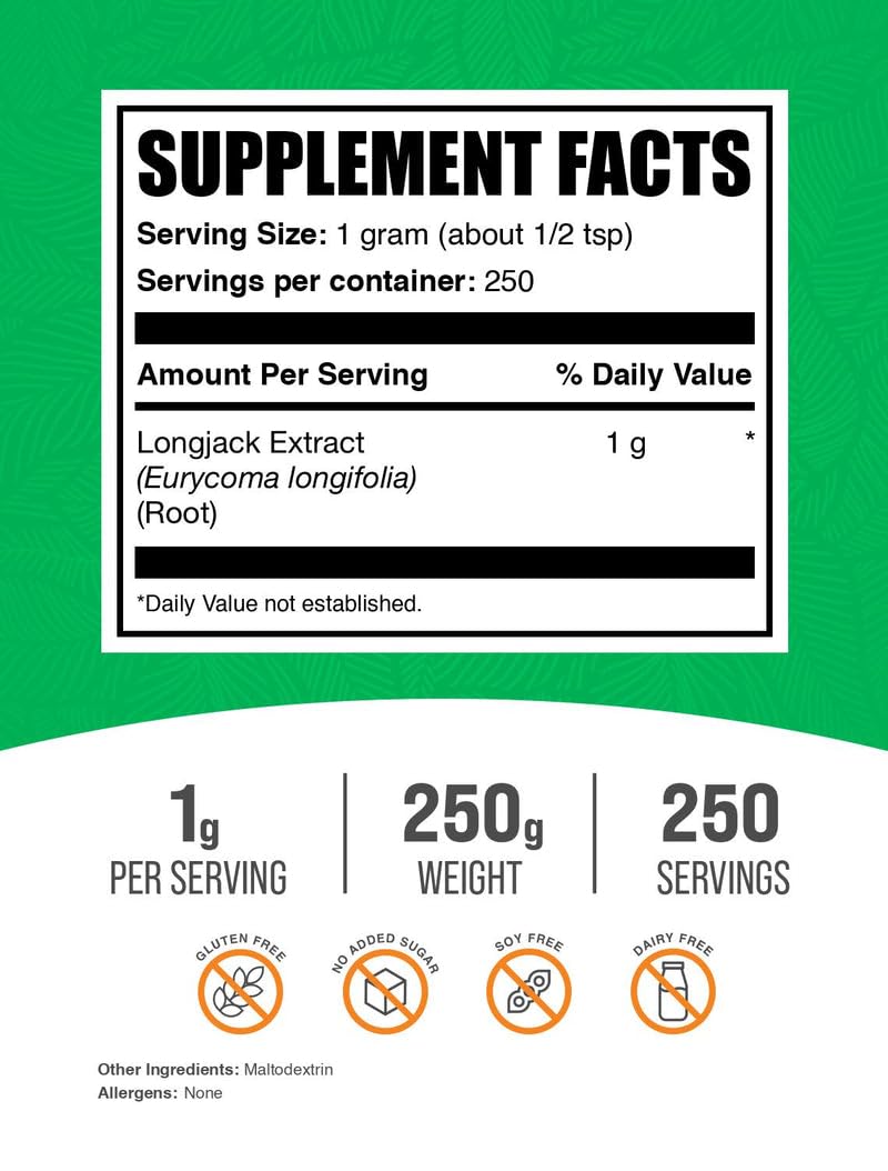 Longjack Extract Powder - Tongkat Ali for Men - Eurycoma Longifolia Supplement - Libido Support - 250g