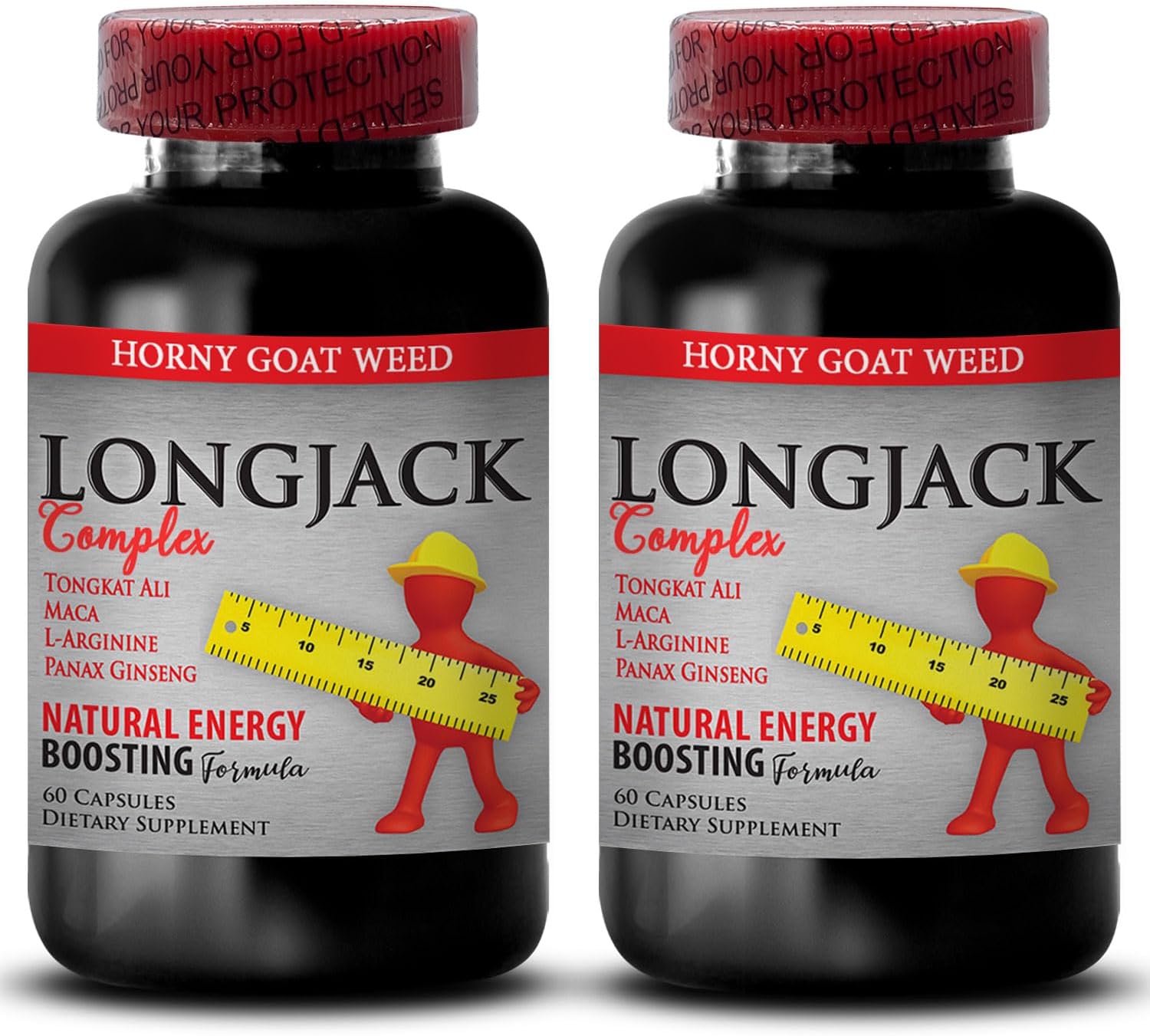 LONGJACK Size UP Natural Male Enchantment Pills - Increase Size and Length - tongkat ali Extract - Men's Health Solution - 2 Bottles