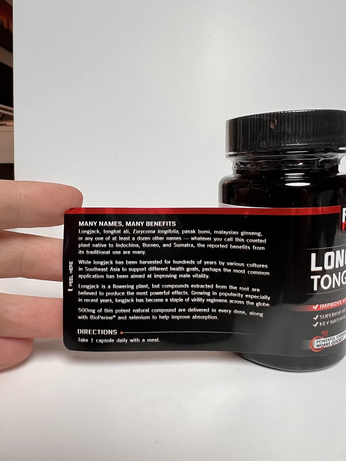 Longjack Tongkat Ali Capsules for Men - 500mg Extract with BioPerine, Supports Vitality and Drive - 60 Capsules (2-Pack)