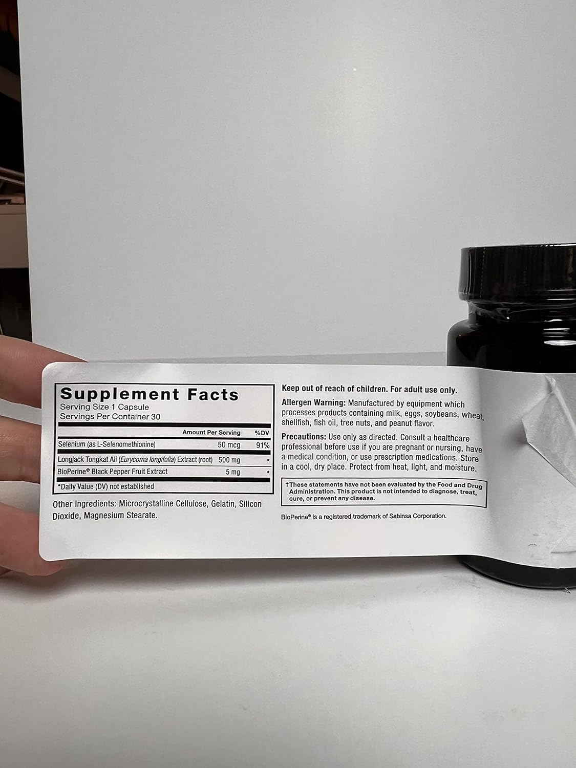 Longjack Tongkat Ali Capsules for Men - 500mg Extract with BioPerine, Supports Vitality and Drive - 60 Capsules (2-Pack)