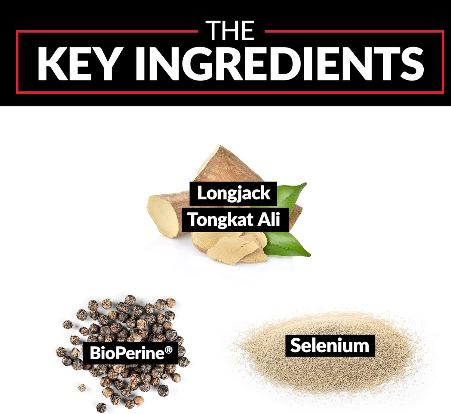 Longjack Tongkat Ali Capsules for Men - 500mg Extract with BioPerine, Supports Vitality and Drive - 60 Capsules (2-Pack)