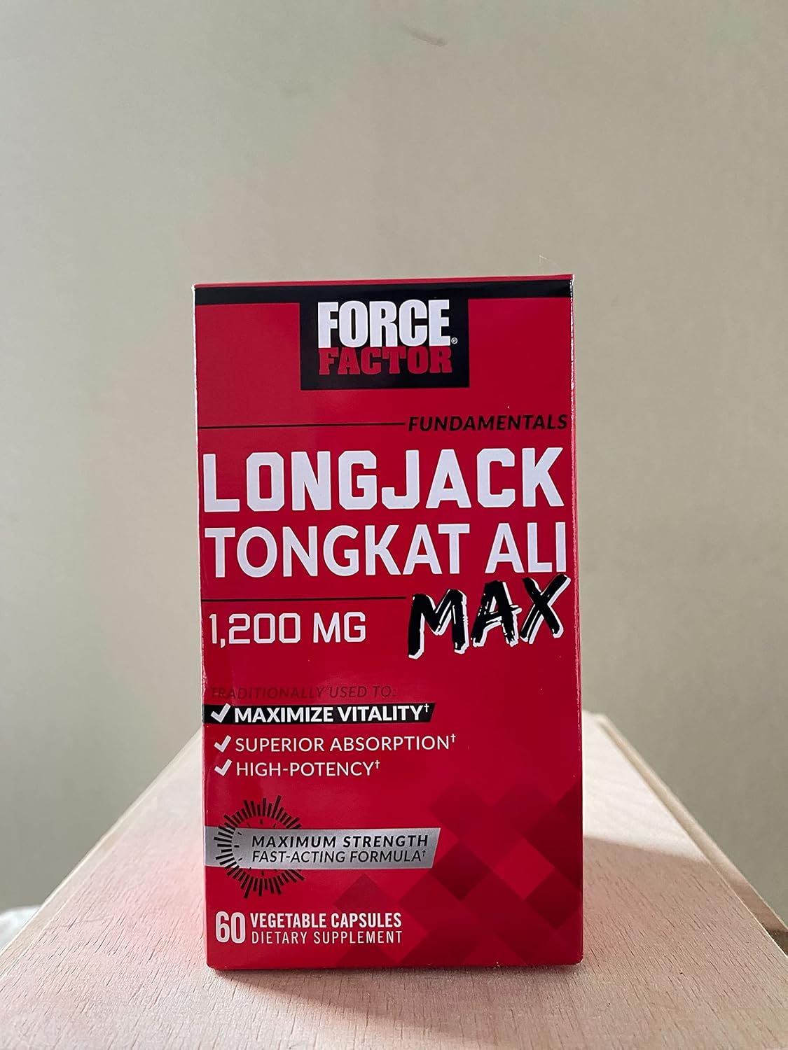 Longjack Tongkat Ali Max Supplement for Men - Male Stamina and Vitality Booster with Natural Ingredients - 1200mg, 120 Capsules (2-Pack)