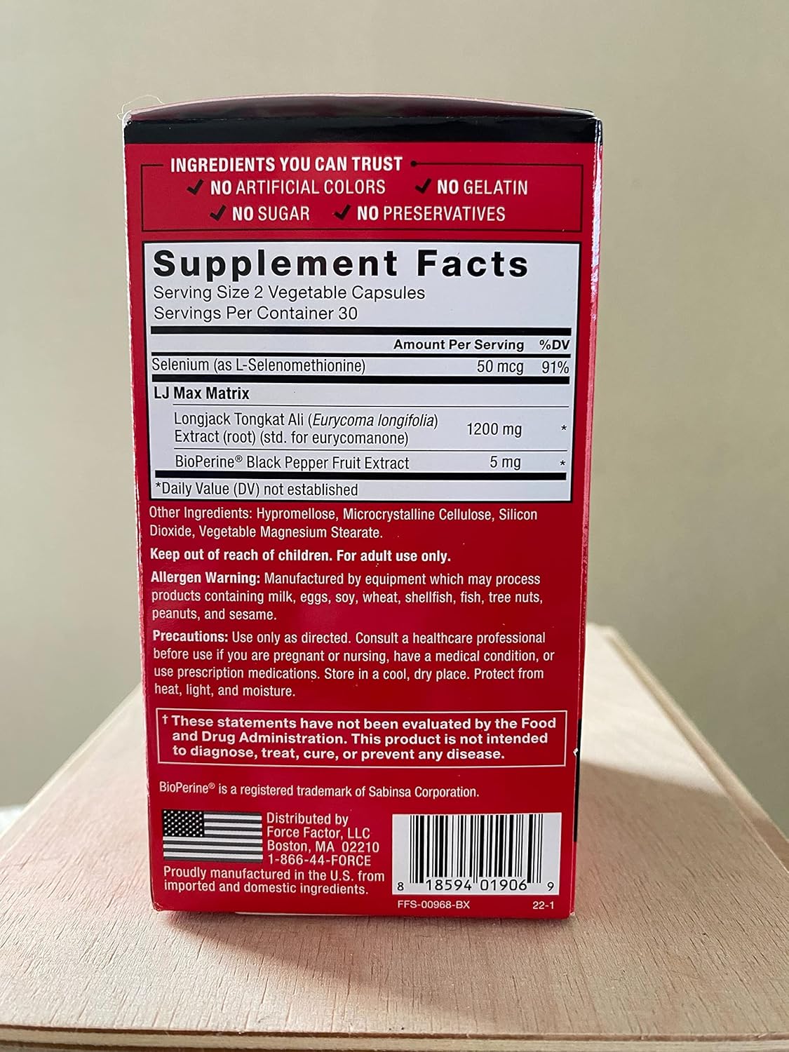 Longjack Tongkat Ali Max Supplement for Men - Male Stamina and Vitality Booster with Natural Ingredients - 1200mg, 120 Capsules (2-Pack)