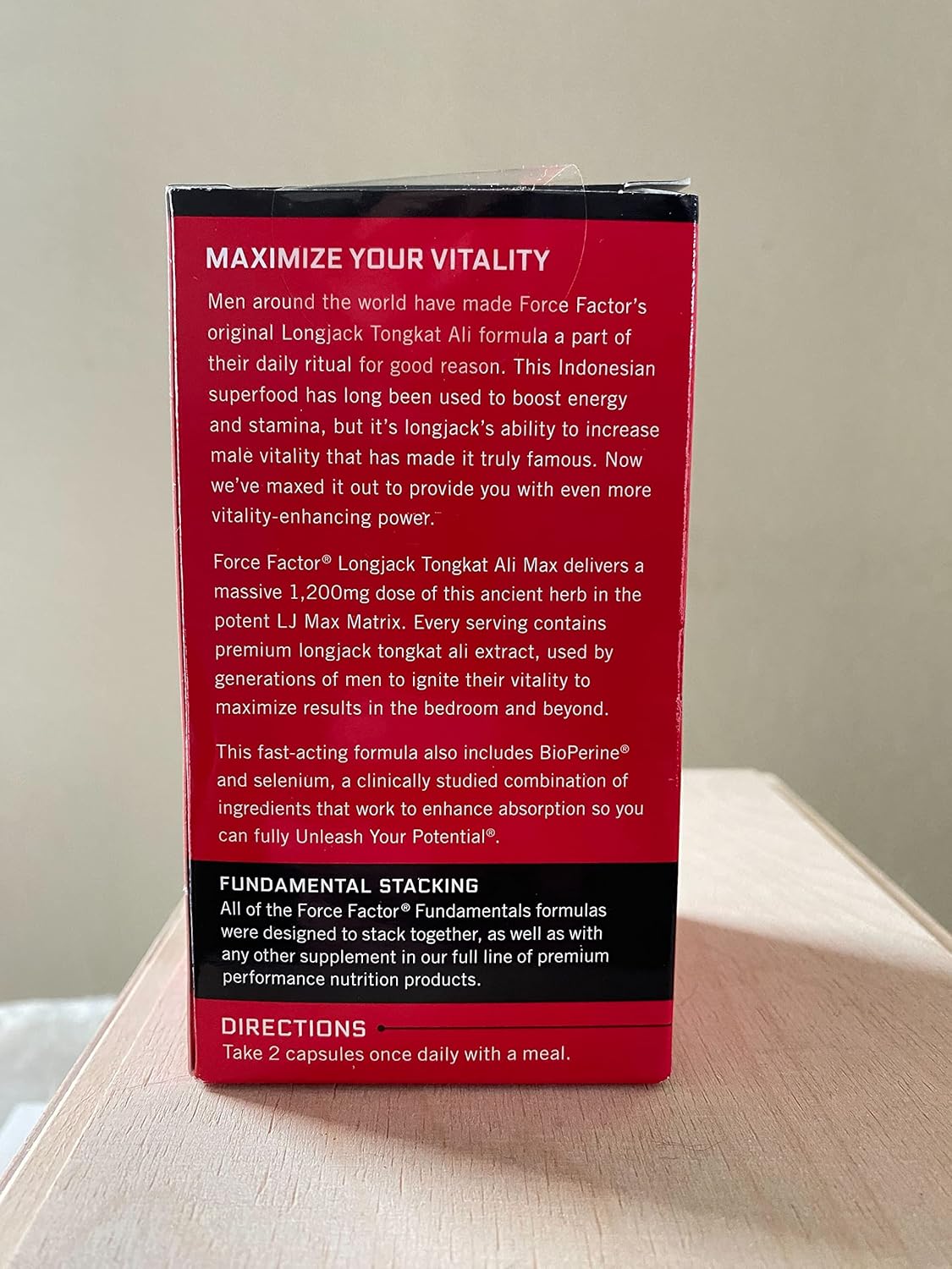 Longjack Tongkat Ali Max Supplement for Men - Male Stamina and Vitality Booster with Natural Ingredients - 1200mg, 120 Capsules (2-Pack)