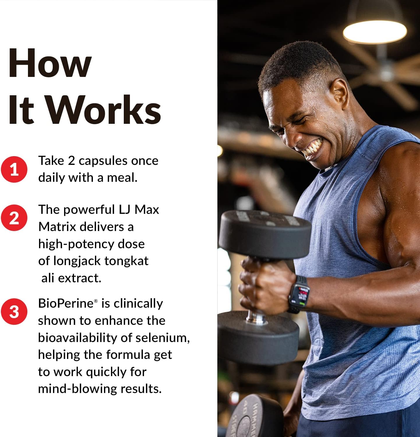 Longjack Tongkat Ali Max Supplement for Men - Male Stamina and Vitality Booster with Natural Ingredients - 1200mg, 120 Capsules (2-Pack)