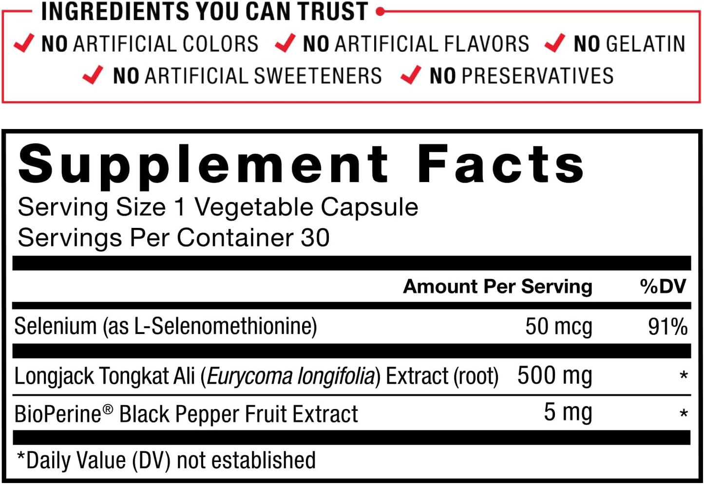 Longjack Tongkat Ali Max Supplement for Men - Male Stamina and Vitality Booster with Natural Ingredients - 1200mg, 120 Capsules (2-Pack)