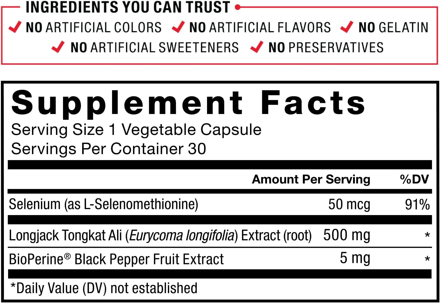 Longjack Tongkat Ali Max Supplement for Men - Male Stamina and Vitality Booster with Natural Ingredients - 1200mg, 120 Capsules (2-Pack)