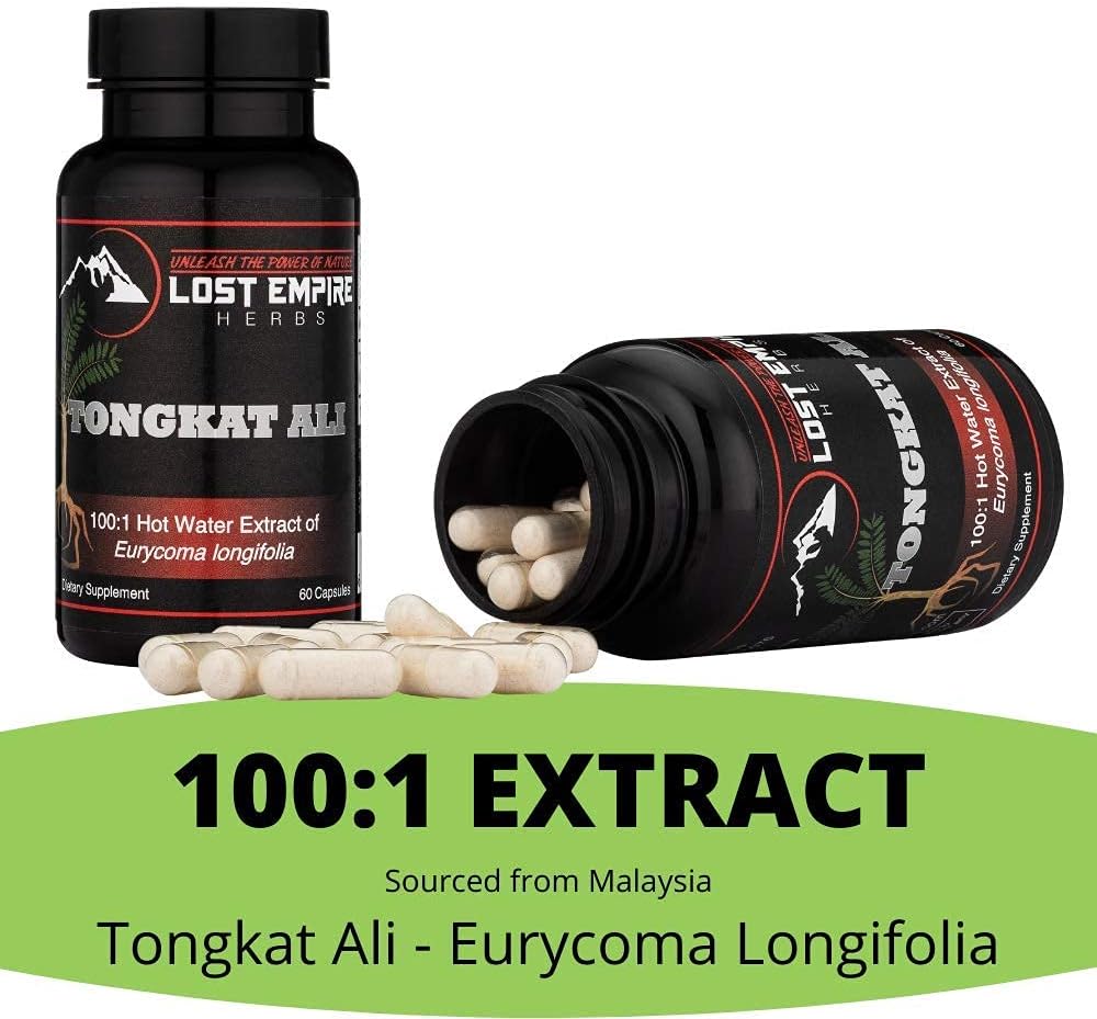 Lost Empire Herbs Tongkat Ali Capsules - 100:1 Water Soluble Extract for Men | Unleash Nature's Power