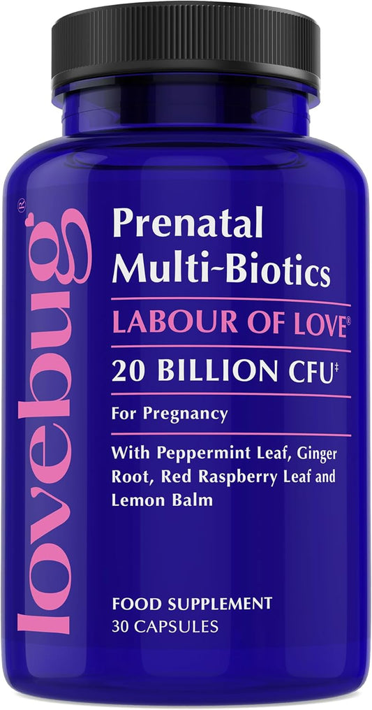 Lovebug Prenatal Probiotic 20 Billion CFU for Morning Sickness & Digestion - 30 Capsules