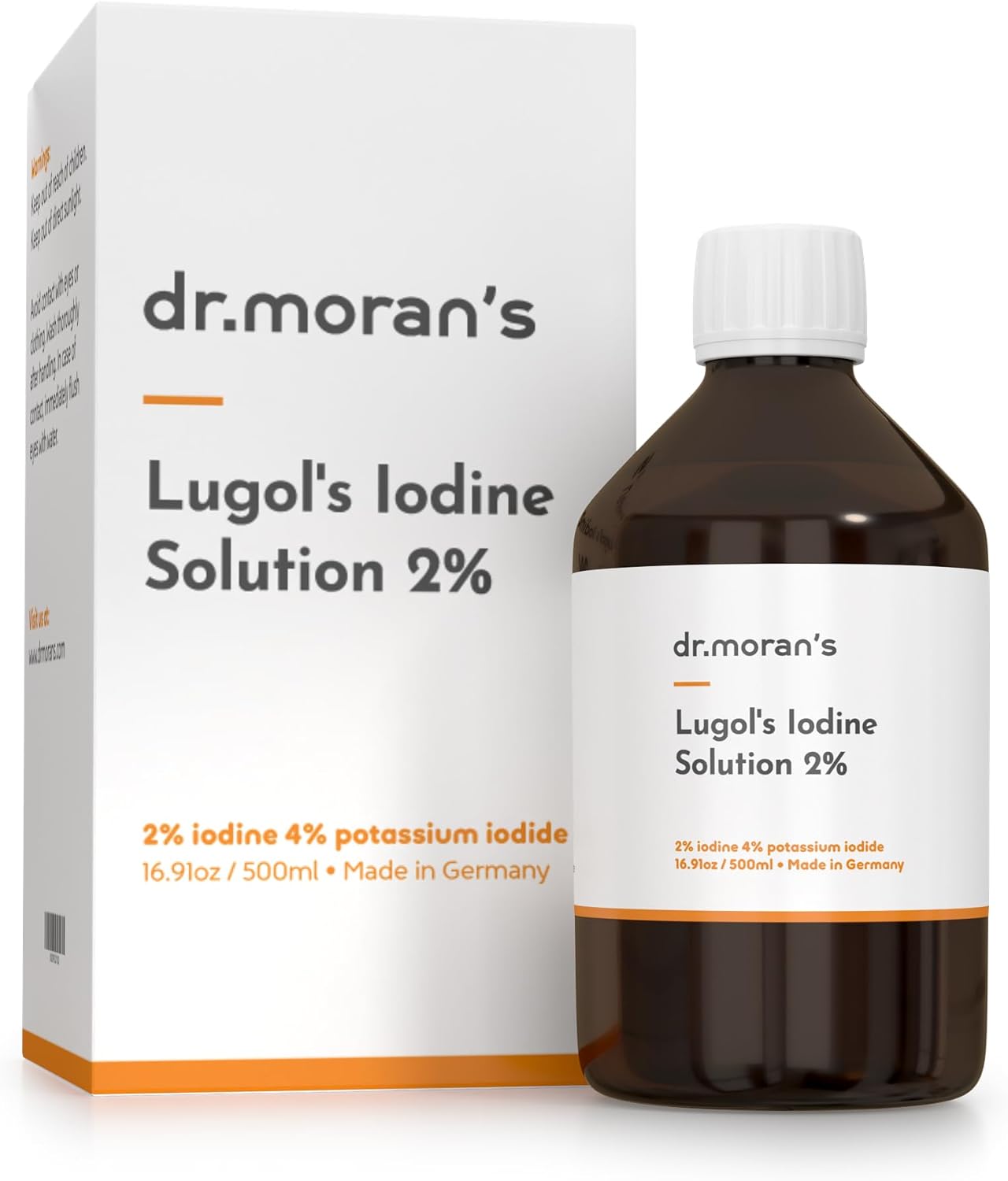 LUGOL'S Iodine 2% Solution | USP/PH. EUR. | 16.91oz | Dr. Moran's | German-made