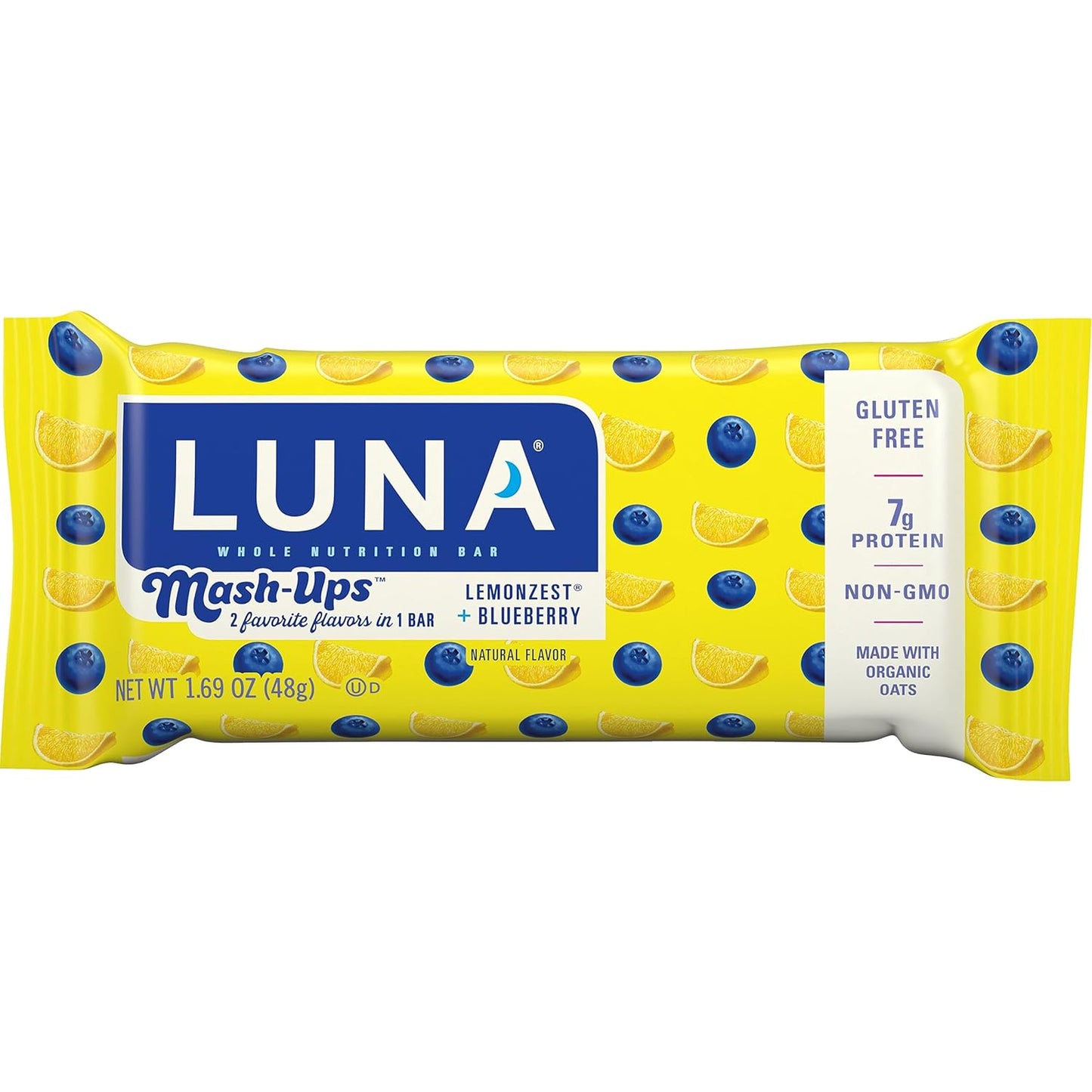 LUNA Bar Variety Pack & Mash-Ups LemonZest Blueberry Bars Combo - Gluten-Free Non-GMO Snack Bars with Protein (27 Bars Total)
