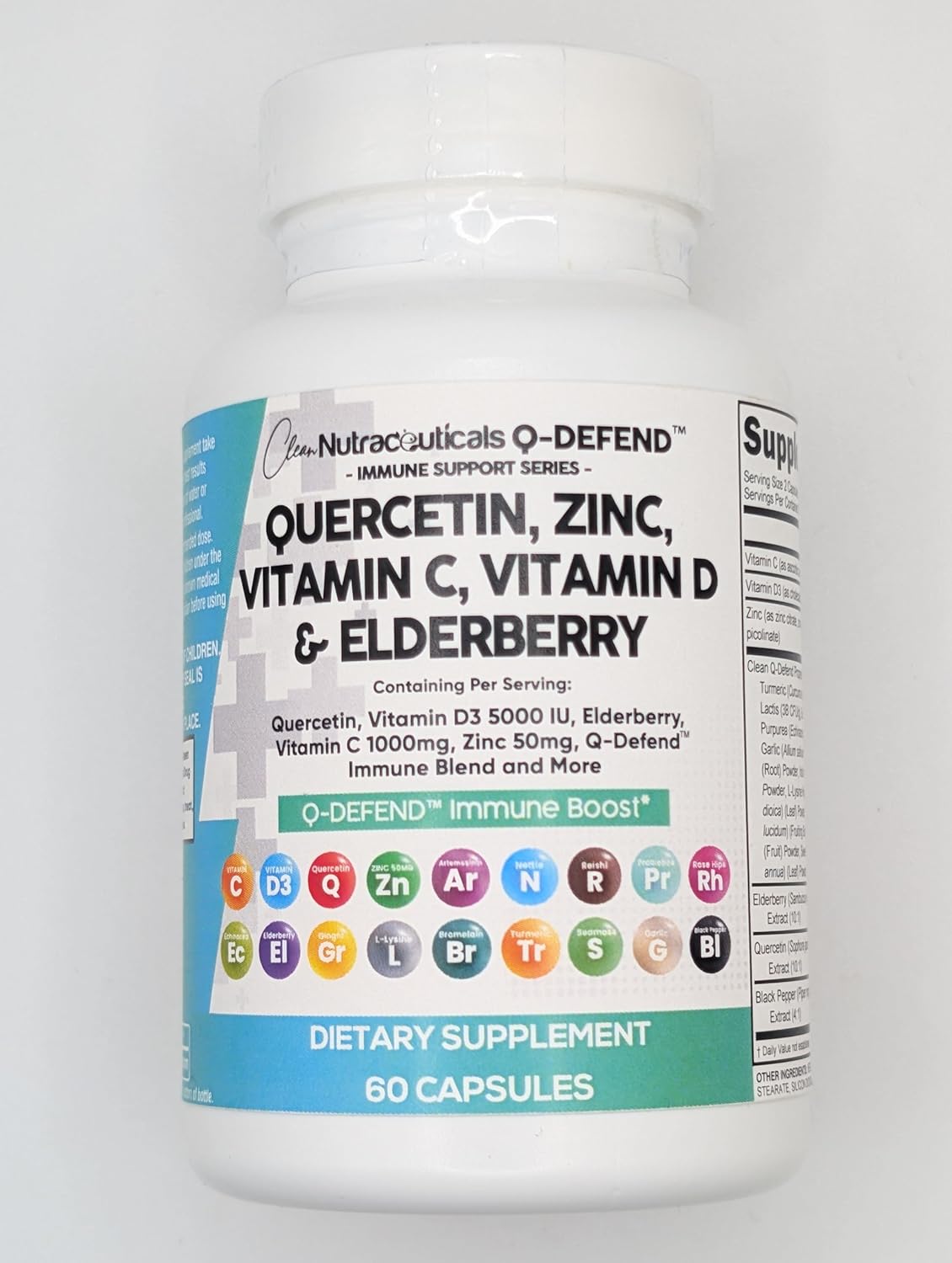 Lung Health Supplement with Quercetin, Zinc, Vitamin C, D, Bromelain, Elderberry for Immune Support and Allergy Relief - Adults Formula with Artemisinin, Sea Moss, Echinacea