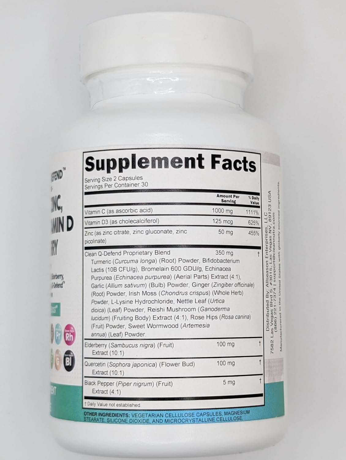 Lung Health Supplement with Quercetin, Zinc, Vitamin C, D, Bromelain, Elderberry for Immune Support and Allergy Relief - Adults Formula with Artemisinin, Sea Moss, Echinacea
