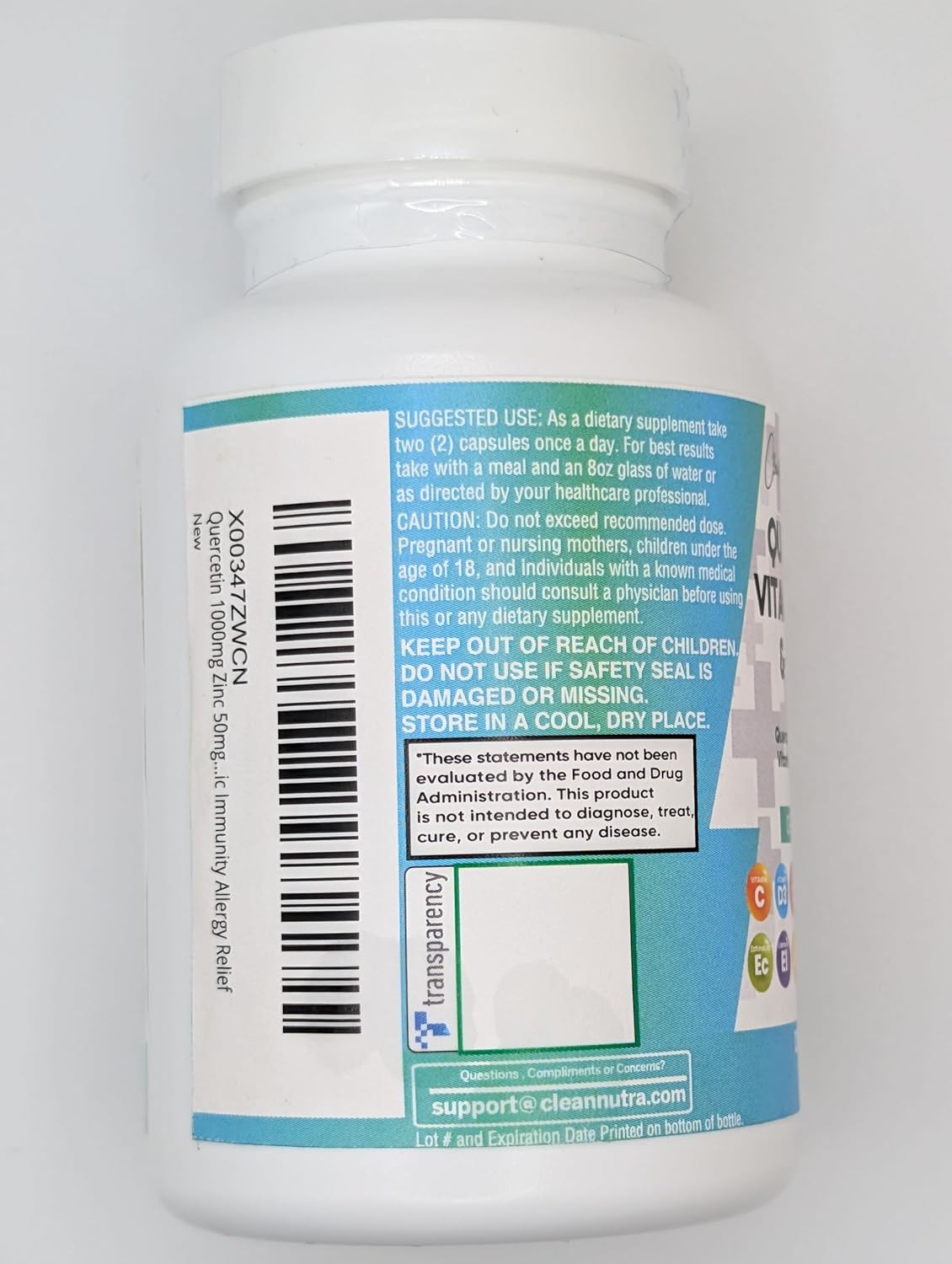 Lung Health Supplement with Quercetin, Zinc, Vitamin C, D, Bromelain, Elderberry for Immune Support and Allergy Relief - Adults Formula with Artemisinin, Sea Moss, Echinacea