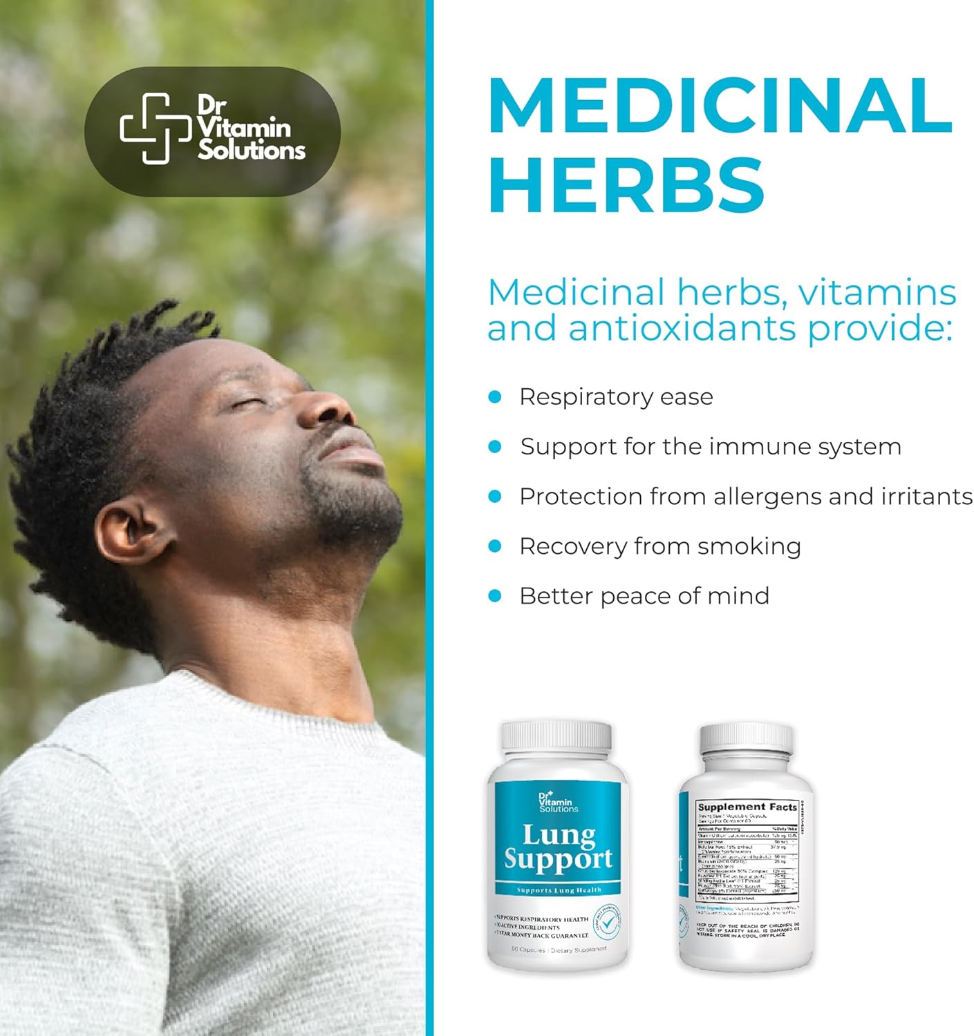 Lung Revive Supplement: Respiratory Support with Butterbur, Quercetin, & Vitamin C - Enhanced Breathing & Lung Detox Formula, Doctor-Developed (30 Caps)