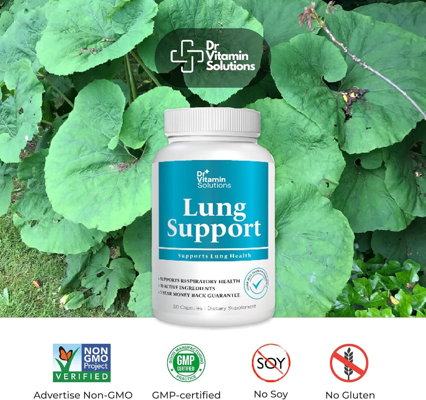 Lung Revive Supplement: Respiratory Support with Butterbur, Quercetin, & Vitamin C - Enhanced Breathing & Lung Detox Formula, Doctor-Developed (30 Caps)