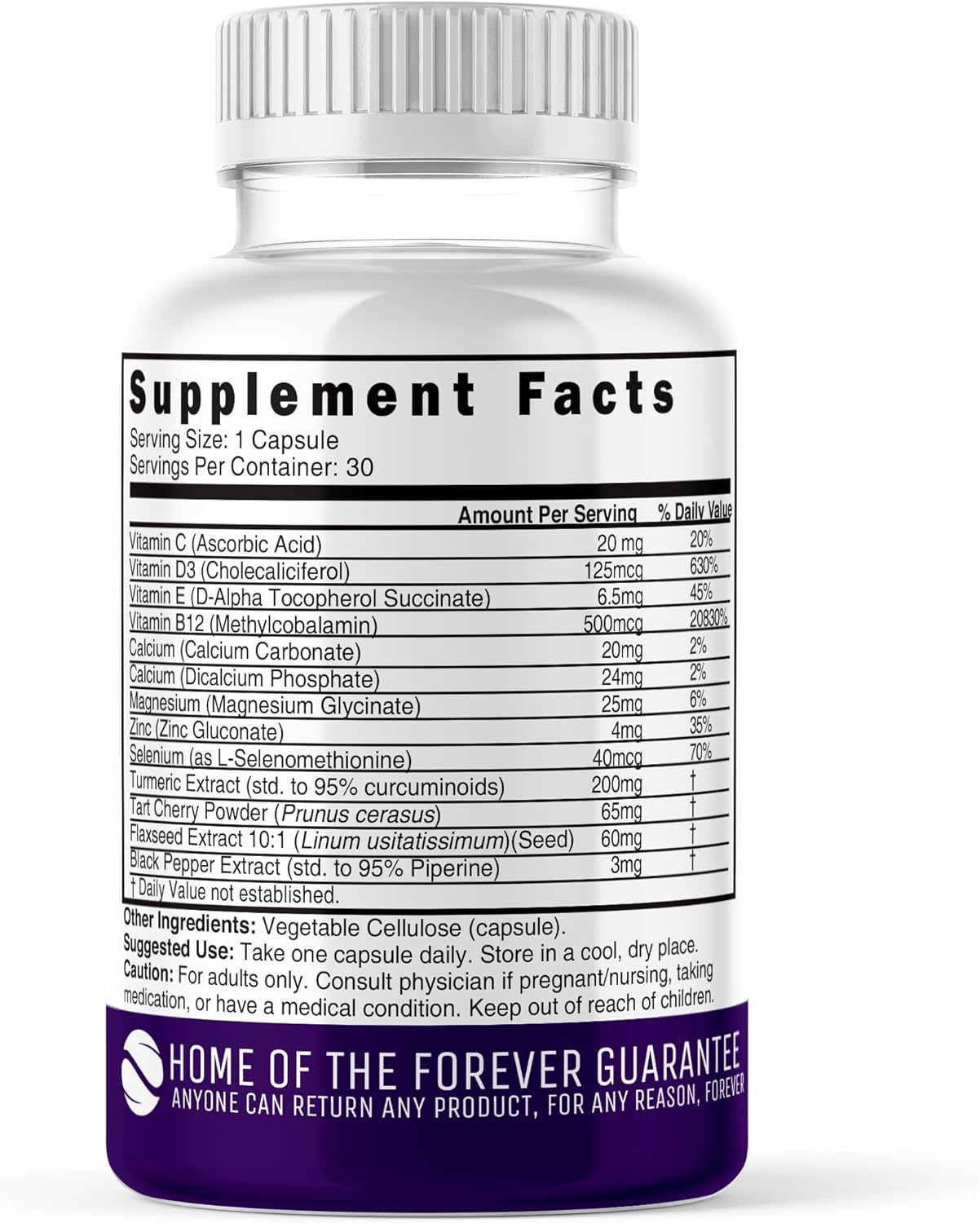 LupuEase Lupus Relief Multivitamin with Vitamin C, D3, E, B12, Turmeric Curcumin Extract, and Omega 3 - 30 Day Supply
