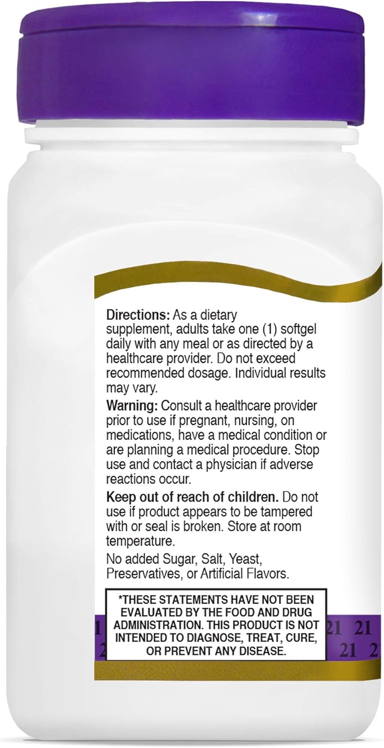 Lutein 20 mg Softgels: Premium Vision Support Supplement, 60 Count in 21st Century Formula