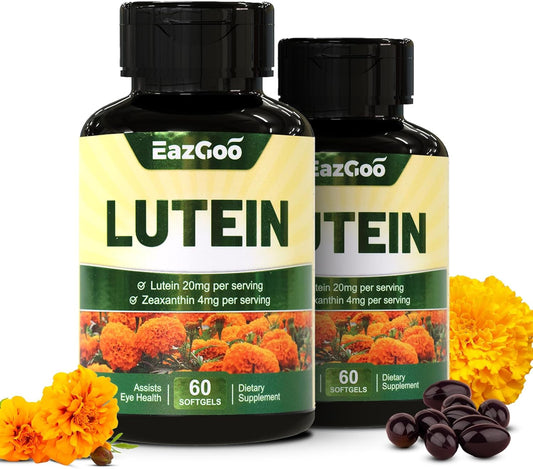 Lutein and Zeaxanthin Eye Health Supplements, 20mg, Vegan, 120 Softgels for Vision Support & Eyestrain Relief