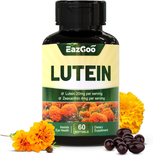 Lutein and Zeaxanthin Eye Supplements 20mg - Vegan Softgels for Vision Health and Eyestrain Relief