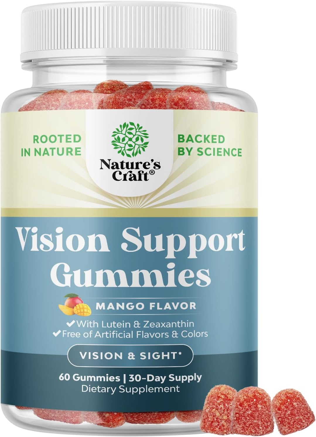 Lutein and Zeaxanthin Gummies for Adults - Eye Health Supplements - Blue Light Protection, Dryness & Strain Support - 60 Count