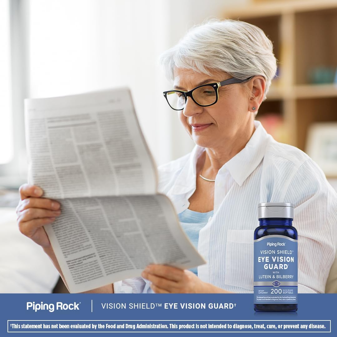 Lutein and Zeaxanthin Supplements with Bilberry Extract for Eye Health - 200 Softgels - Non-GMO, Gluten Free