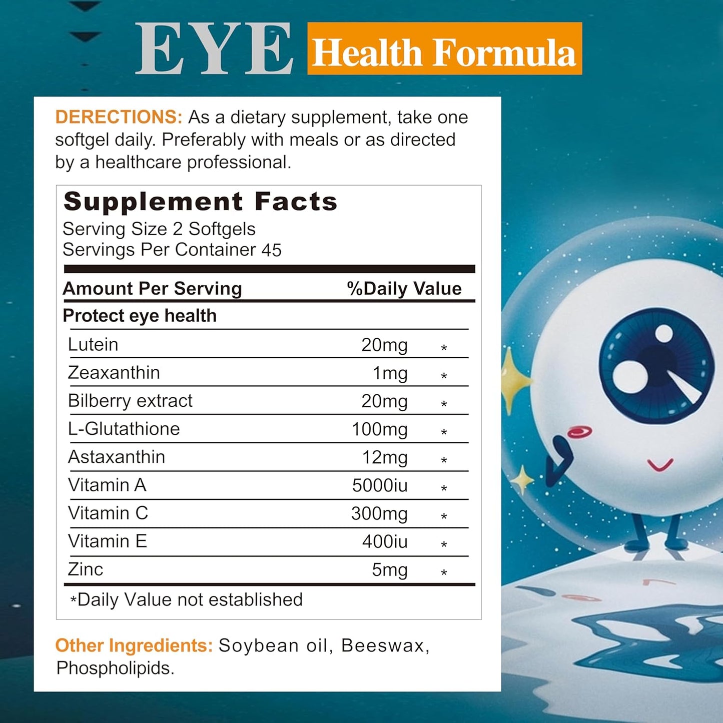 Lutein Capsules for Eye Health - Resists Blue & Violet Light, Supports Retina & Macular Area - 30 Capsules