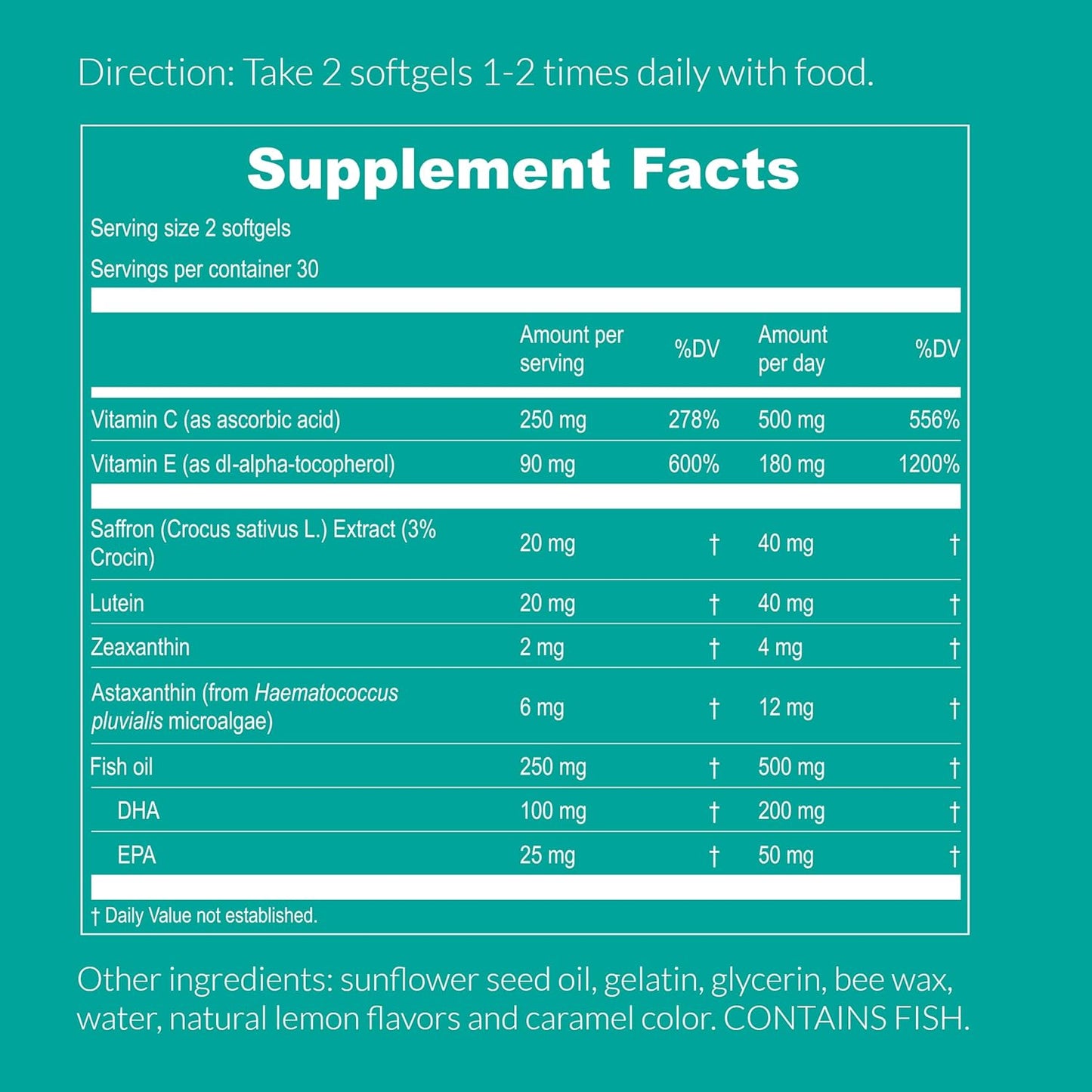 Lutein Eye Health Supplement for Seniors - Vision Support for Adults - Relief for Computer Eye Strain, Dry Eyes - Eye Vitamins for Men and Women