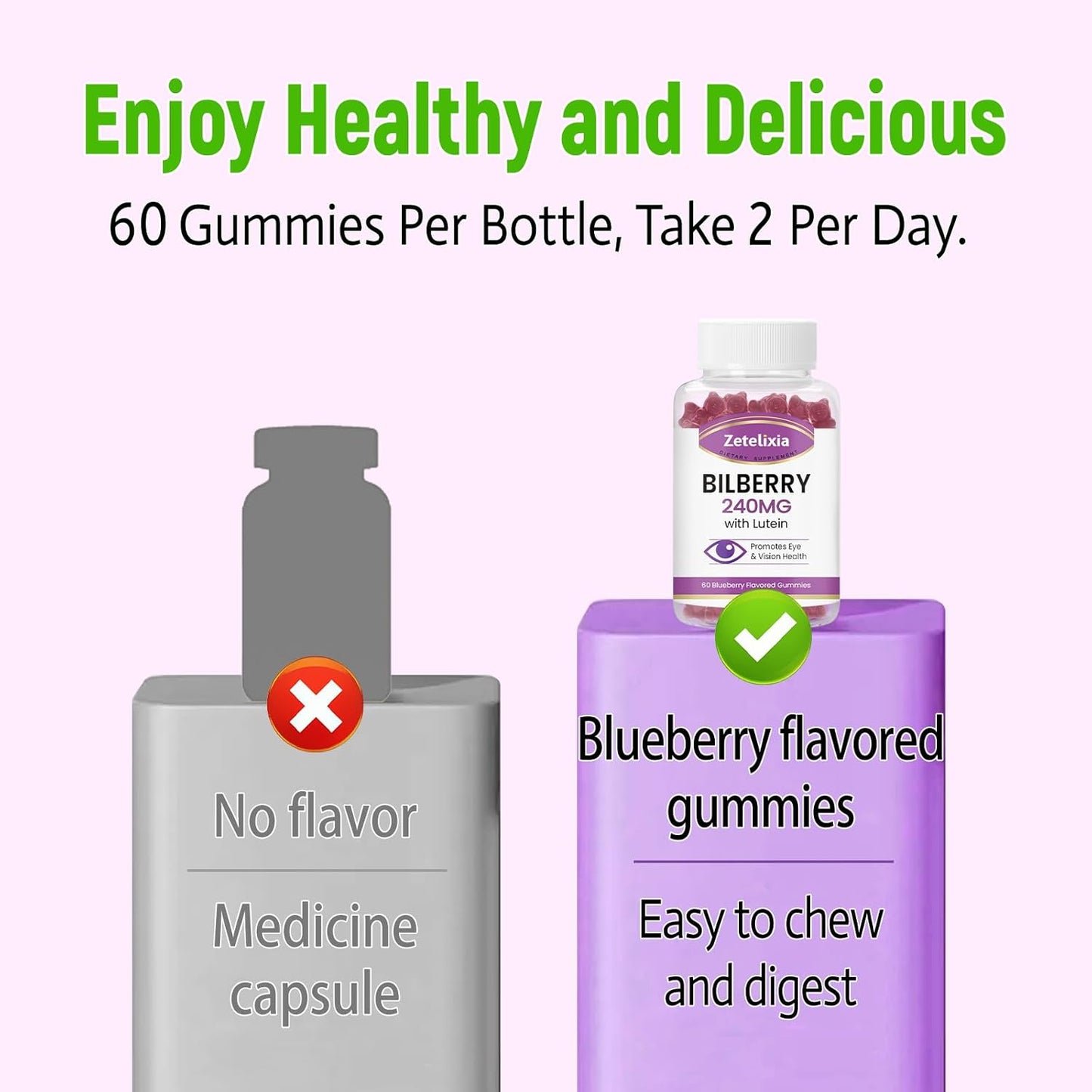 Lutein & Zeaxanthin Eye Health Gummies with Bilberry - 60 Gummies