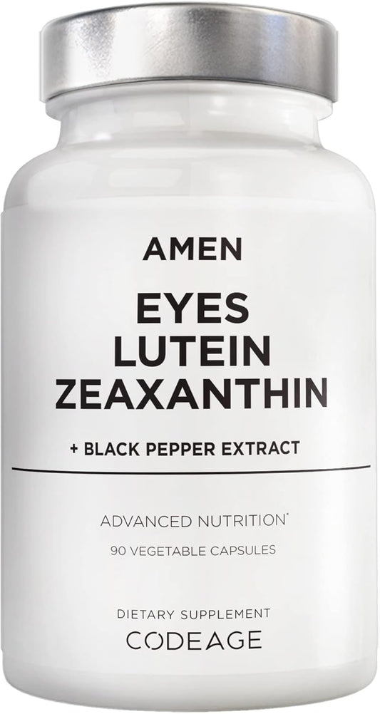 Lutein Zeaxanthin Eye Vitamin Supplement - Marigold Extract, Red Beet Root, Black Pepper - 3 Months Supply - Non-GMO - 90 Capsules