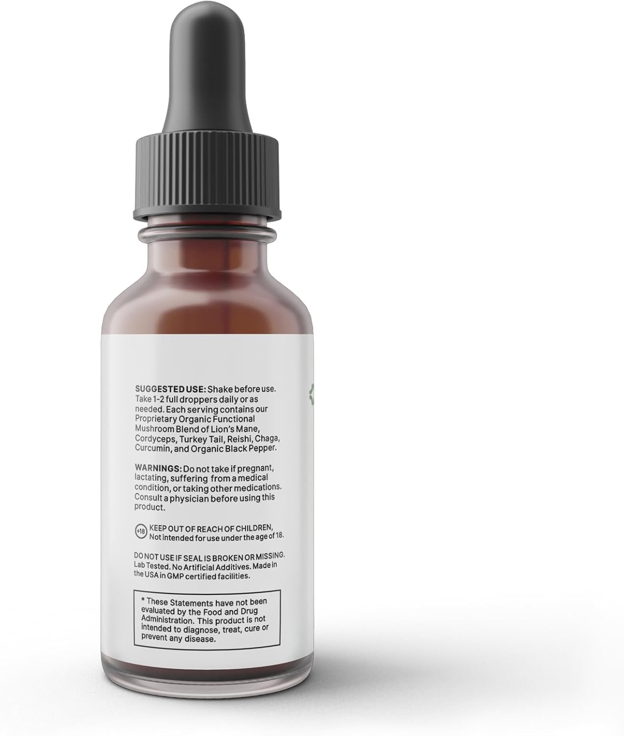 LUV Health Neuro Drops: Lion's Mane & Turmeric Mushroom Drops for Nerve & Joint Support - Keto, Vegan, Non-GMO (30 Servings)