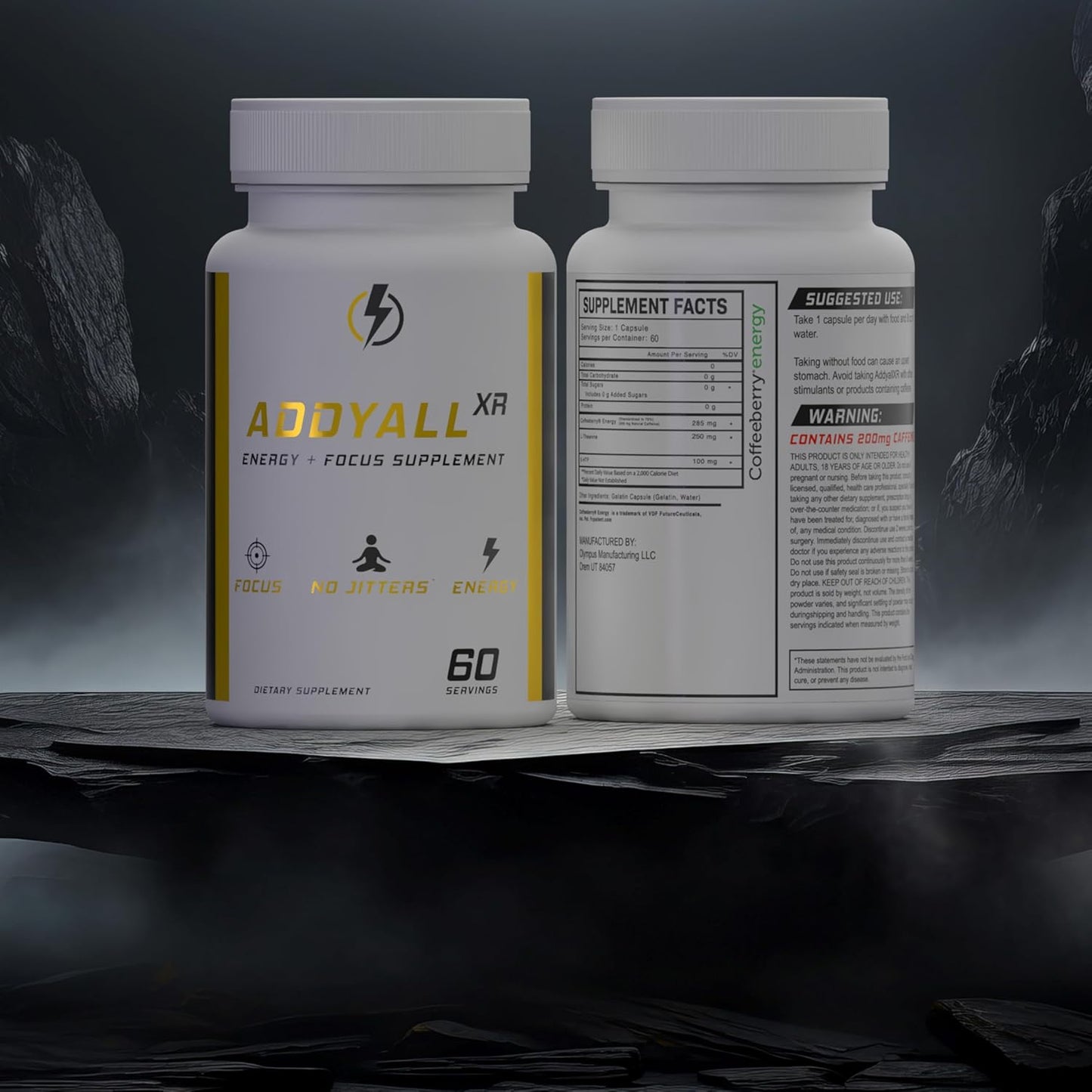 Luxury Energy Management: True Wood AddyAll - Premium Brain Booster Supplement for Focus, Energy, and Memory - 60 Day Supply