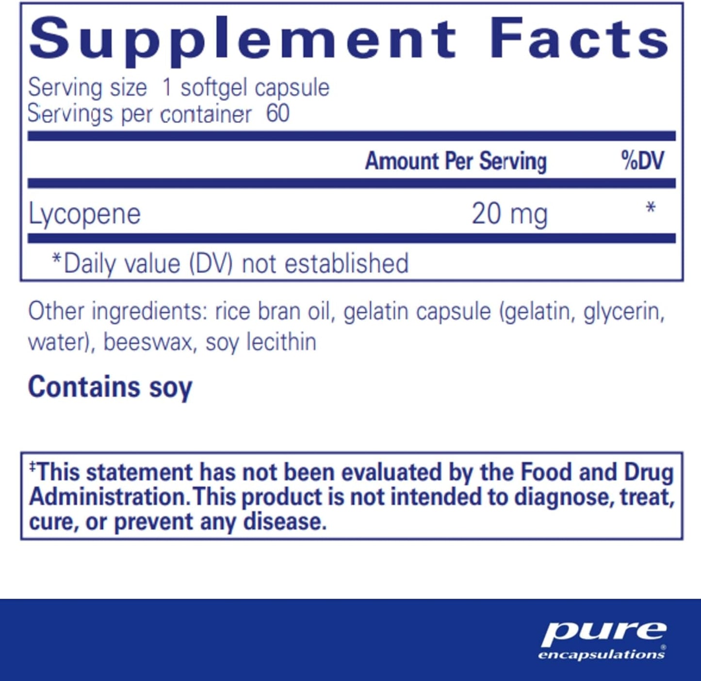 Lycopene 20 mg Softgel Capsules for Cellular and Macular Support - 60 Count