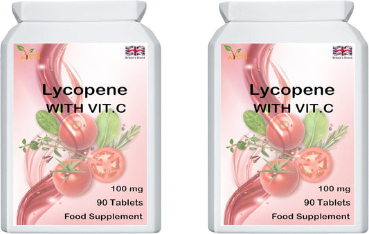Lycopene Supplement 100mg | 180 Tablets (2-Pack) - High Potency Antioxidant Formula