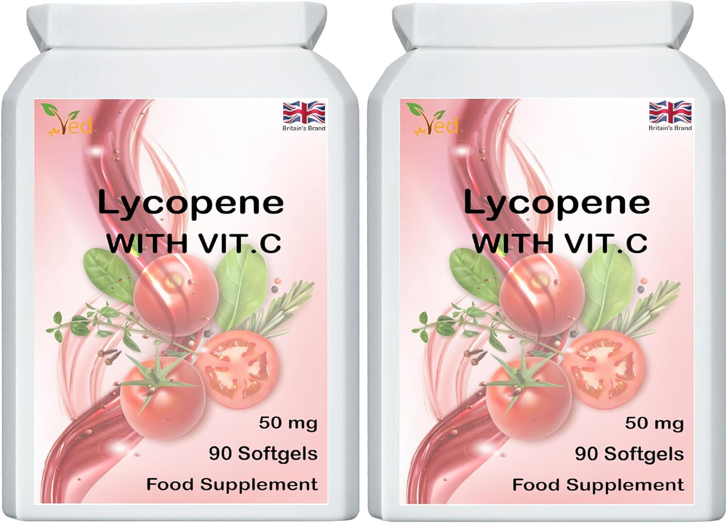 Lycopene Supplement 50mg x 90 Softgel Capsules - Pack of 2
