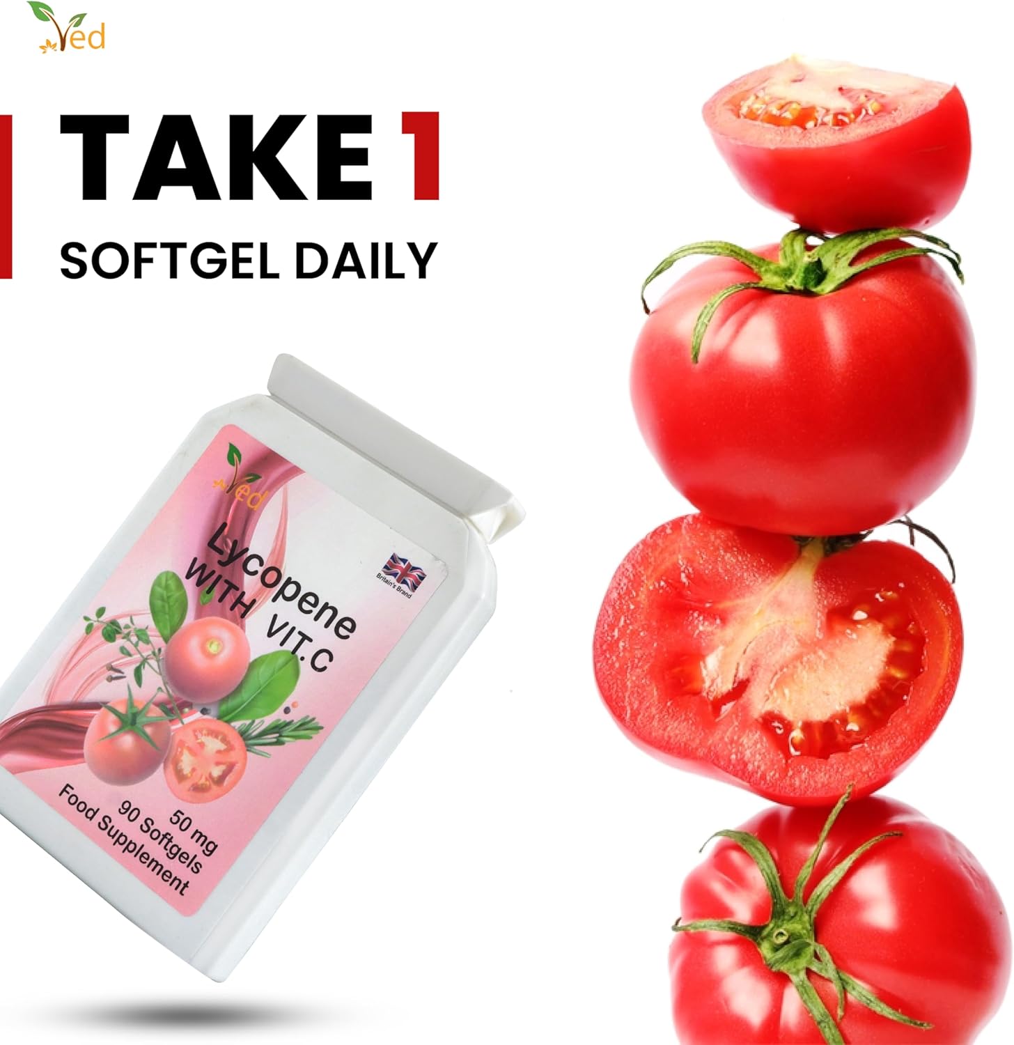 Lycopene Supplement 50mg x 90 Softgel Capsules - Pack of 2