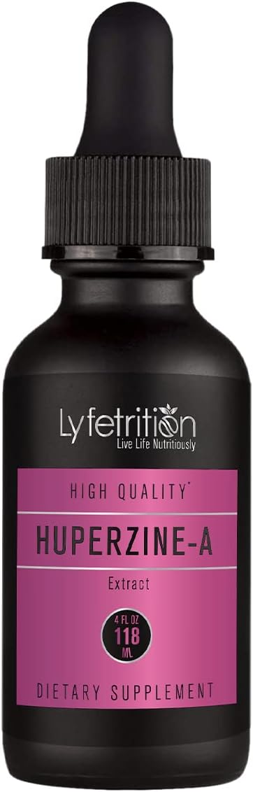 Lyfetrition Huperzine Supplement - 380mg, 4 Oz Liquid, 220 Servings - USA Made, Fast Absorption, Quality Ingredients - Non-GMO, Third-Party Tested, GMP Certified, Cruelty-Free