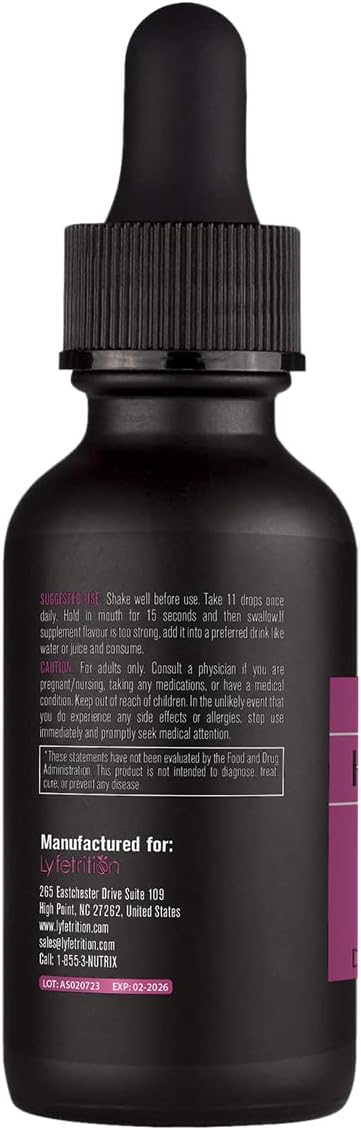 Lyfetrition Huperzine Supplement - 380mg, 4 Oz Liquid, 220 Servings - USA Made, Fast Absorption, Quality Ingredients - Non-GMO, Third-Party Tested, GMP Certified, Cruelty-Free