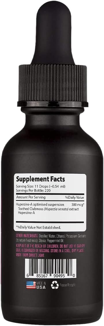 Lyfetrition Huperzine Supplement - 380mg, 4 Oz Liquid, 220 Servings - USA Made, Fast Absorption, Quality Ingredients - Non-GMO, Third-Party Tested, GMP Certified, Cruelty-Free